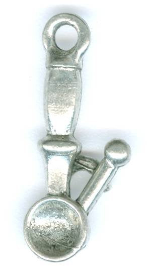 1 21mm Antique Silver Ice Cream Scoop Pendant