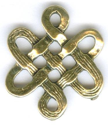 1 17x15mm Antique Gold Eternity Knot Pendant / Link