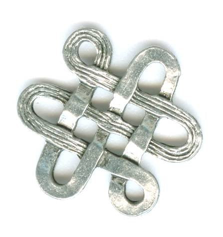 1 17x15mm Antique Silver Eternity Knot Pendant / Link