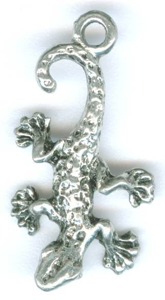 1 23mm Antique Silver Lizard Pendant