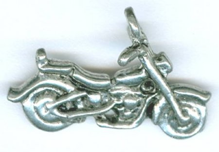 1 22x14mm Antique Silver Motorcycle Pendant