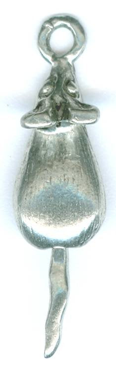 1 29mm Antique Silver Mouse Pendant