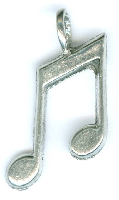 1 25x13mm Antique Silver Music Note Pendant