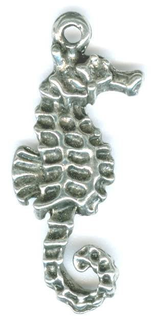 1 31.5x18.5mm Antique Silver Sea Horse Pendant