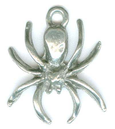 1 17mm Antique Silver Spider Pendant