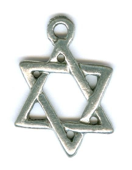 1 20mm Antique Silver Star of David Pendants