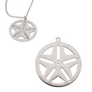 1, 29x25mm Stainless Steel Beadable Star Pendant