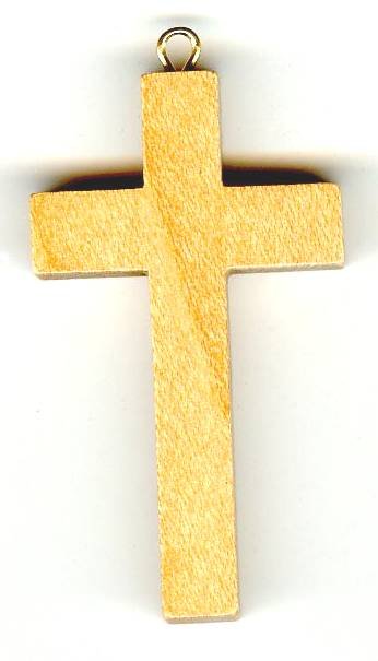 1 42x24mm Natural Wood Cross Pendant