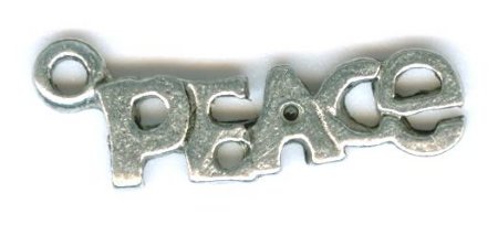 1 16x5mm Antique Silver Peace Word Pendant