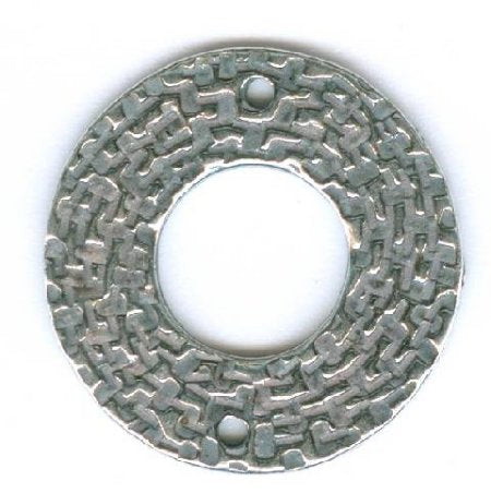 1 21mm Antique Silver Pewter 2 Hole Connector with Weave Pattern