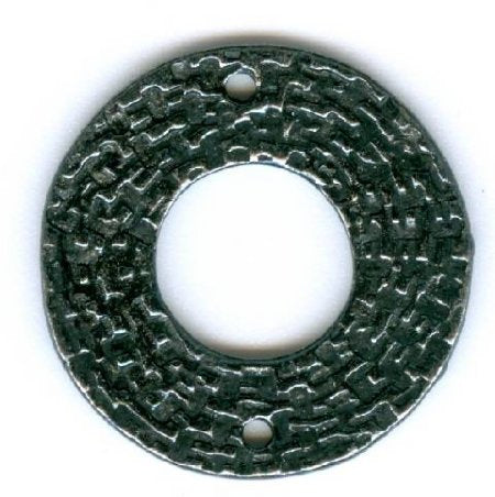 1 21mm Gunmetal Pewter 2 Hole Connector with Weave Pattern