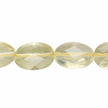 16 inch strand 17x10mm Faceted Flat Oval Pineapple Quartz Beads