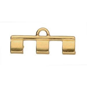 Set of 2, 26x10.5mm Cymbal Piperi III 24kt Gold Tila Ends