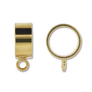 1 10x6mm Large Round Gold Sliding Bail