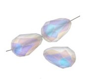 1, 12x8mm Matte Crystal AB Preciosa Pear Bead
