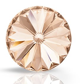 1 14mm Pointed Back Preciosa Rivoli - Light Peach