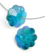 1, 14mm Preciosa Blue Zircon AB Sew On Flower