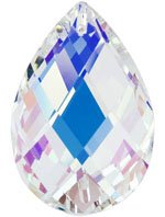 1 39x25mm Crystal AB  Preciosa Almond Pendant