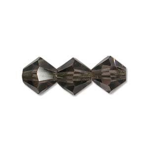 50 3mm Black Diamond Preciosa Bicone Beads