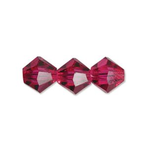 50 3mm Fuchsia Preciosa Bicone Beads
