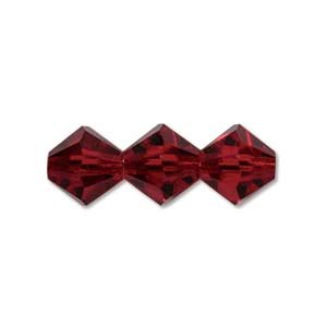 50 3mm Siam Preciosa Bicone Beads