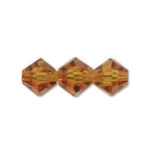 50 3mm Topaz Preciosa Bicone Beads