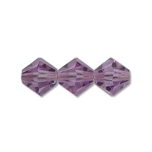 50 3mm Violet Preciosa Bicone Beads