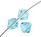 50 3mm Aqua Bohemica Preciosa Crystal Bicone Beads