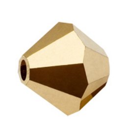 50 3mm Aurum Full Coat Preciosa Crystal Bicone Beads