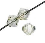 50 3mm Preciosa Crystal Argent Flare Rondell / Bicone Beads