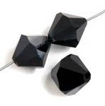 50 3mm Preciosa Jet Hematite Half Coat Bicone Beads