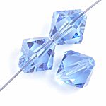 50 3mm Light Sapphire Preciosa Bicone Beads