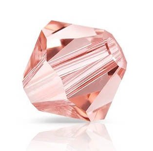 50 3mm Preciosa Rose Peach Rondell / Bicone Beads