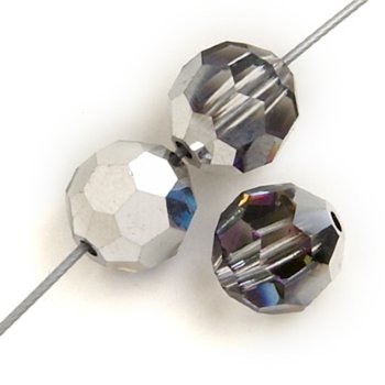 20, 4mm Round Bermuda Blue Preciosa Crystal Beads