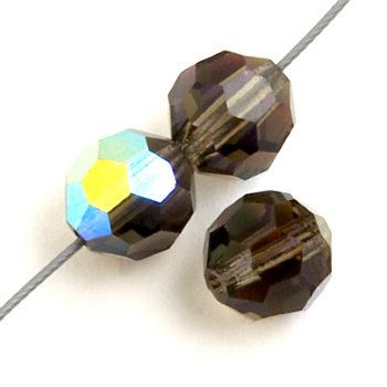 20, 4mm Round Black Diamond AB Preciosa Crystal Beads