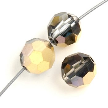 20, 4mm Round Aurum Half Coated Preciosa Crystal Beads
