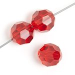 20, 4mm Round Light Siam Preciosa Crystal Beads