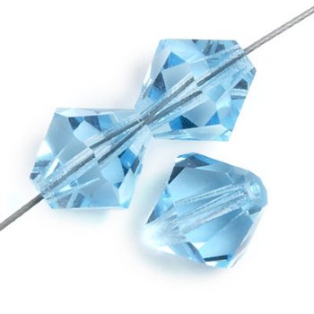 50 4mm Aqua Preciosa Bicone Beads