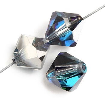 50 4mm Bermuda Blue Preciosa Bicone Beads