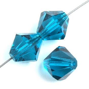 50 4mm Blue Zircon Preciosa Bicone Beads