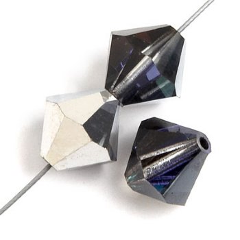 50 4mm Heliotrope Preciosa Bicone Beads