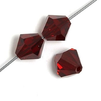 50 4mm Garnet Preciosa Bicone Beads