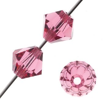 50 4mm Indian Pink Preciosa Bicone Beads