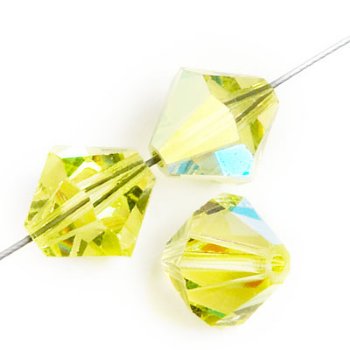 50 4mm Jonquil AB Preciosa Bicone Beads