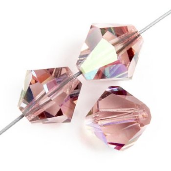 50 4mm Light Amethyst AB Preciosa Bicone Beads