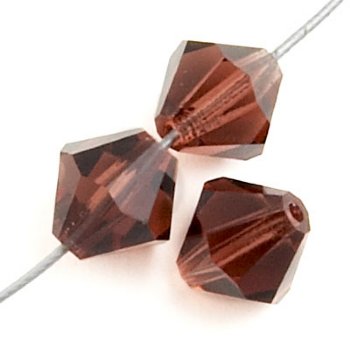 50 4mm Light Burgundy Preciosa Bicone Beads