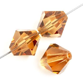 50 4mm Light Colorado Topaz Preciosa Bicone Beads