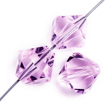 50 4mm Pink Sapphire Preciosa Bicone Beads