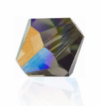 50 4mm Black Diamond AB2X Preciosa Bicone Beads