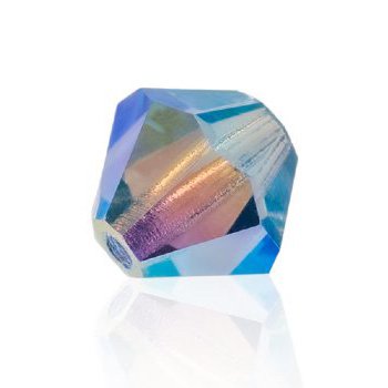 50 4mm Sapphire AB2X Preciosa Bicone Beads